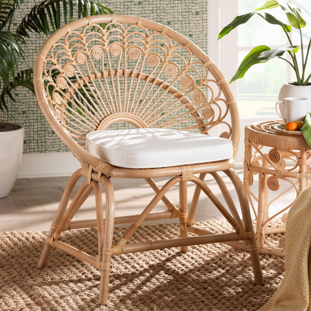 bali & pari Abriella Modern Bohemian Natural Brown Rattan Peacock Accent Chair WHI-Peacock-Natural-AC