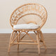 bali & pari Abriella Modern Bohemian Natural Brown Rattan Peacock Accent Chair