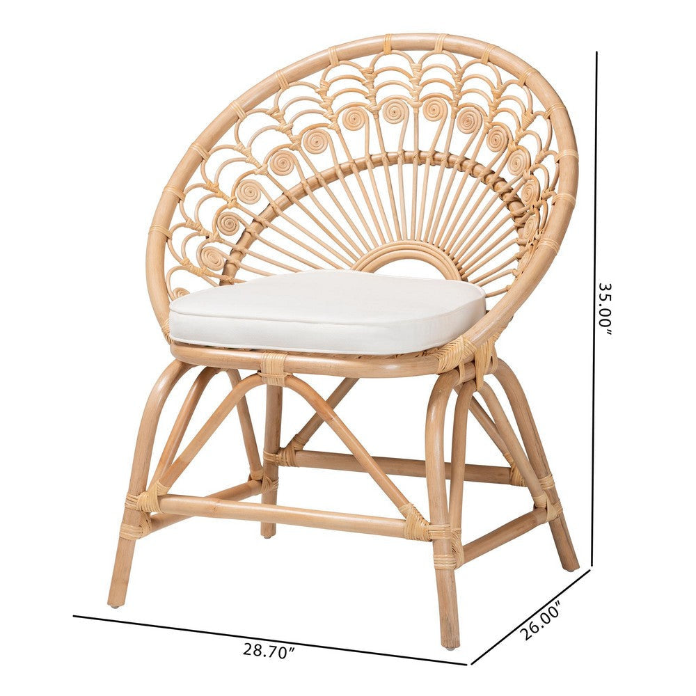 bali & pari Abriella Modern Bohemian Natural Brown Rattan Peacock Accent Chair WHI-Peacock-Natural-AC