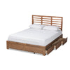 Baxton Studio Piera Modern and Contemporary Transitional Ash Walnut Brown Finished Wood Full Size 3-Drawer Platform Storage Bed