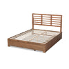 Baxton Studio Piera Modern and Contemporary Transitional Ash Walnut Brown Finished Wood Full Size 3-Drawer Platform Storage Bed