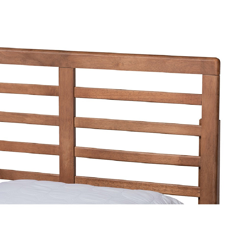 Baxton Studio Piera Modern and Contemporary Transitional Ash Walnut Brown Finished Wood Full Size 3-Drawer Platform Storage Bed