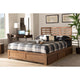 Baxton Studio Piera Modern and Contemporary Transitional Ash Walnut Brown Finished Wood Queen Size 3-Drawer Platform Storage Bed