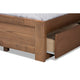 Baxton Studio Piera Modern and Contemporary Transitional Ash Walnut Brown Finished Wood Queen Size 3-Drawer Platform Storage Bed