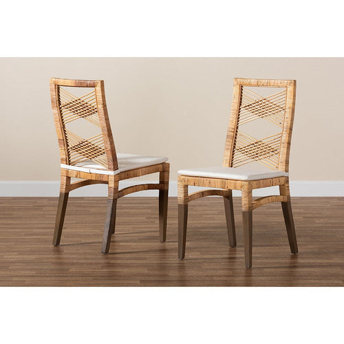 bali & pari Poltak Modern Bohemian Natural Brown Rattan Dining Chair