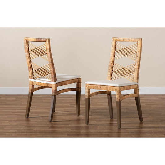 bali & pari Poltak Modern Bohemian Natural Brown Rattan Dining Chair
