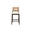 bali & pari Porsha Modern Bohemian Dark Brown Finished Mahogany Wood and Natural Rattan Counter Stool WHI-Porsha-Mahogany-CS