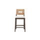 bali & pari Porsha Modern Bohemian Dark Brown Finished Mahogany Wood and Natural Rattan Counter Stool WHI-Porsha-Mahogany-CS