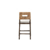 bali & pari Porsha Modern Bohemian Dark Brown Finished Mahogany Wood and Natural Rattan Counter Stool WHI-Porsha-Mahogany-CS