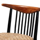 bali & pari Parthenia Mid-Century Modern Two-Tone Black and Walnut Brown Finished Mahogany Wood and Natural Rattan Dining Chair