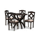 Baxton Studio Quinlan Modern and Contemporary Sand Fabric Upholstered and Dark Brown Finished Wood 5-Piece Dining Set