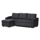Baxton Studio Lianna Modern and Contemporary Dark Grey Fabric Upholstered Sectional Sofa WHI-R8068-Dark-Grey-Rev-SF