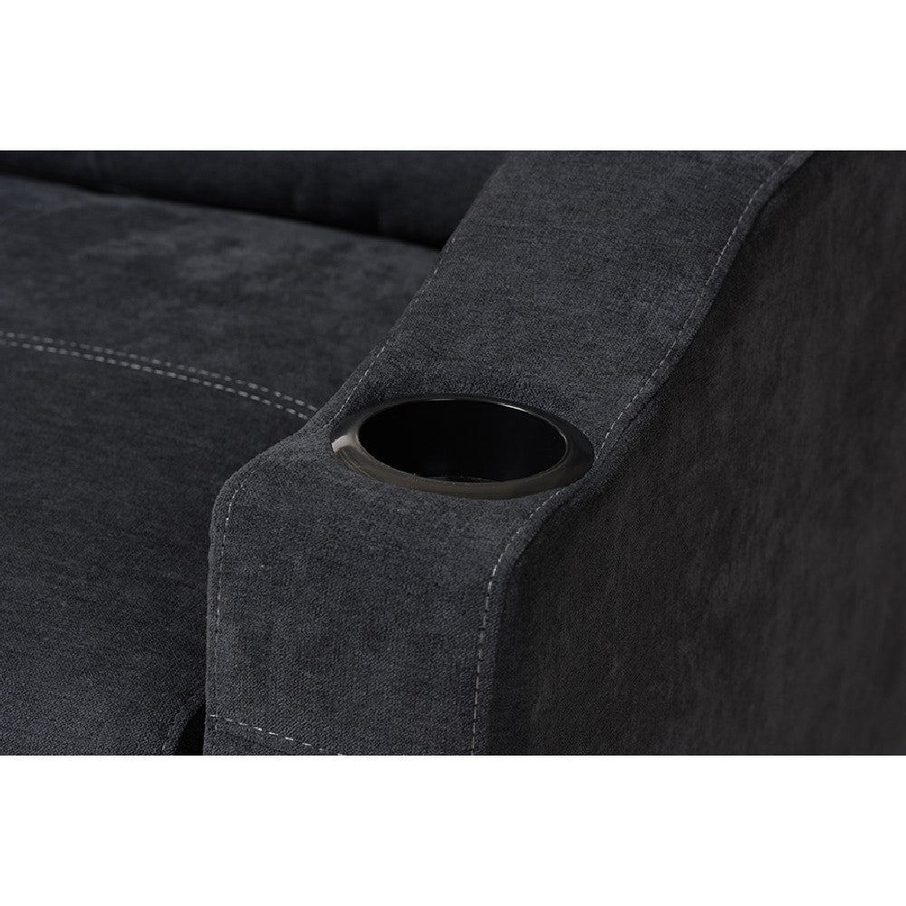 Baxton Studio Lianna Modern and Contemporary Dark Grey Fabric Upholstered Sectional Sofa WHI-R8068-Dark-Grey-Rev-SF