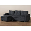 Baxton Studio Lianna Modern and Contemporary Dark Grey Fabric Upholstered Sectional Sofa