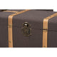 Baxton Studio Stephen Modern and Contemporary Transitional Dark Brown Fabric Upholstered and Oak Brown Finished 2-Piece Storage Trunk Set