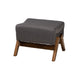 Baxton Studio Hanson Mid-Century Modern Dark Grey Fabric and Walnut Brown Finished Wood Ottoman WHI-RAC527-Dark-Grey-Otto