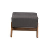 Baxton Studio Hanson Mid-Century Modern Dark Grey Fabric and Walnut Brown Finished Wood Ottoman WHI-RAC527-Dark-Grey-Otto