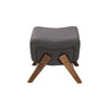 Baxton Studio Hanson Mid-Century Modern Dark Grey Fabric and Walnut Brown Finished Wood Ottoman WHI-RAC527-Dark-Grey-Otto