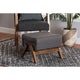 Baxton Studio Hanson Mid-Century Modern Dark Grey Fabric and Walnut Brown Finished Wood Ottoman WHI-RAC527-Dark-Grey-Otto