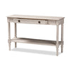 Baxton Studio Ariella Country Cottage Farmhouse Whitewashed 1-Drawer Console Table WHI-RAM13-Whitewashed-ST