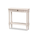 Baxton Studio Ariella Country Cottage Farmhouse Whitewashed 1-Drawer Console Table WHI-RAM13-Whitewashed-ST