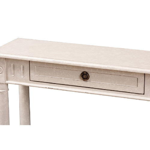 Baxton Studio Ariella Country Cottage Farmhouse Whitewashed 1-Drawer Console Table