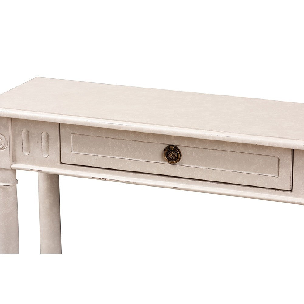 Baxton Studio Ariella Country Cottage Farmhouse Whitewashed 1-Drawer Console Table