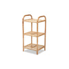 bali & pari Barras Modern Bohemian Natural Brown Finished Rattan 3-Tier Display Shelf WHI-RBS014-Rattan-Shelf