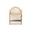 bali & pari Hammond Modern Bohemian Natural Brown Rattan 2-Tier Display Shelf WHI-RBS016-Rattan-Shelf