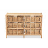 bali & pari Dariana Modern Bohemian Natural Brown Rattan 6-Drawer Storage Cabinet WHI-RBS018-Rattan-6DW-Cabinet