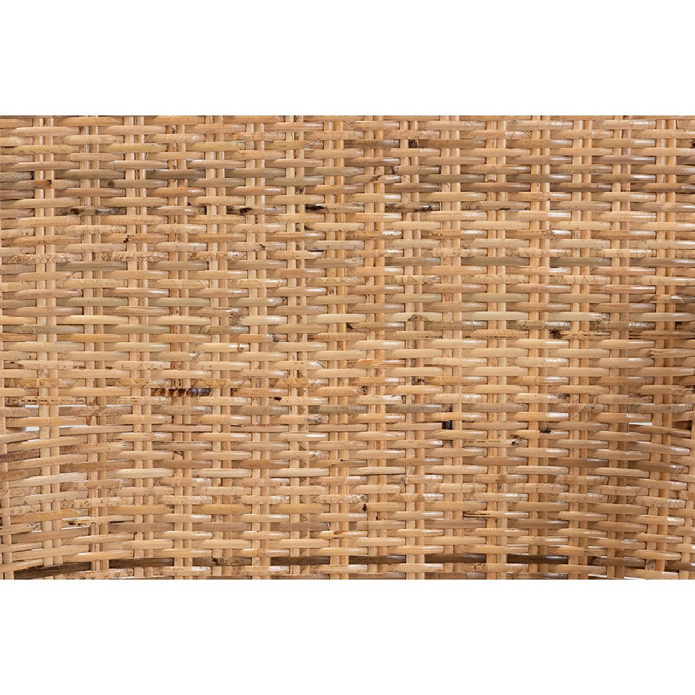 bali & pari Varick Modern Bohemian Natural Brown Finished Rattan Dining Chair