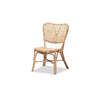 bali & pari Nadira Modern Bohemian Natural Brown Finished Rattan Dining Chair WHI-RCN003-Rattan-DC