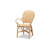 bali & pari Genna Modern Bohemian Natural Brown Finished Rattan Dining Chair WHI-RCN004-Rattan-DC