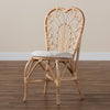 bali & pari Jerica Modern Bohemian Natural Brown Rattan Dining Chair