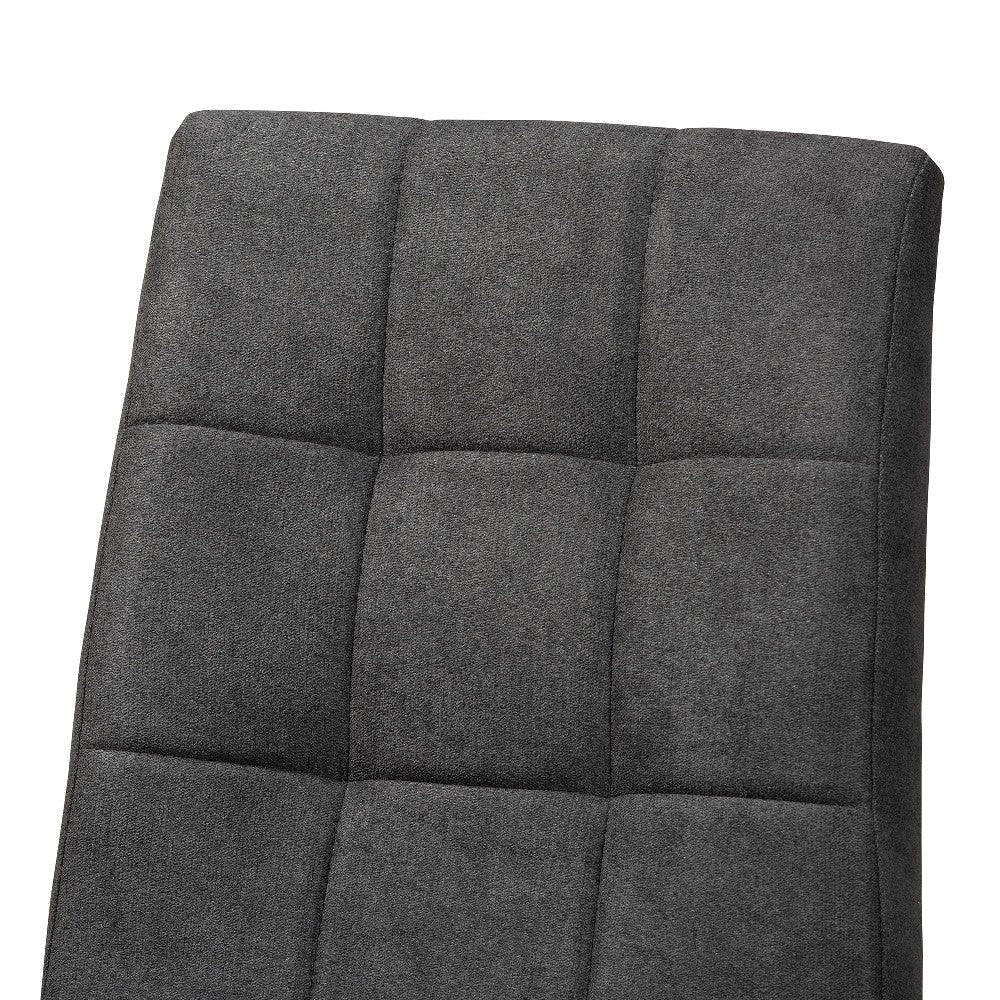 Baxton Studio Tara Mid-Century Modern Transitional Dark Grey Fabric Upholstered and Walnut Brown Finished Wood 2-Piece Dining Chair Set