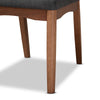 Baxton Studio Tara Mid-Century Modern Transitional Dark Grey Fabric Upholstered and Walnut Brown Finished Wood 2-Piece Dining Chair Set