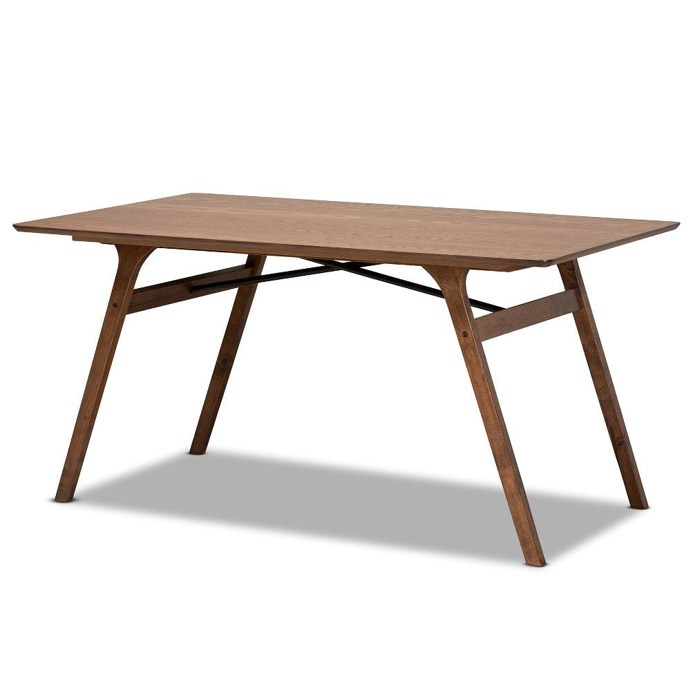 Baxton Studio Saxton Mid-Century Modern Transitional Walnut Brown Finished Wood Dining Table WHI-RDT347-Walnut-DT