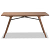Baxton Studio Saxton Mid-Century Modern Transitional Walnut Brown Finished Wood Dining Table WHI-RDT347-Walnut-DT