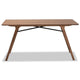 Baxton Studio Saxton Mid-Century Modern Transitional Walnut Brown Finished Wood Dining Table WHI-RDT347-Walnut-DT