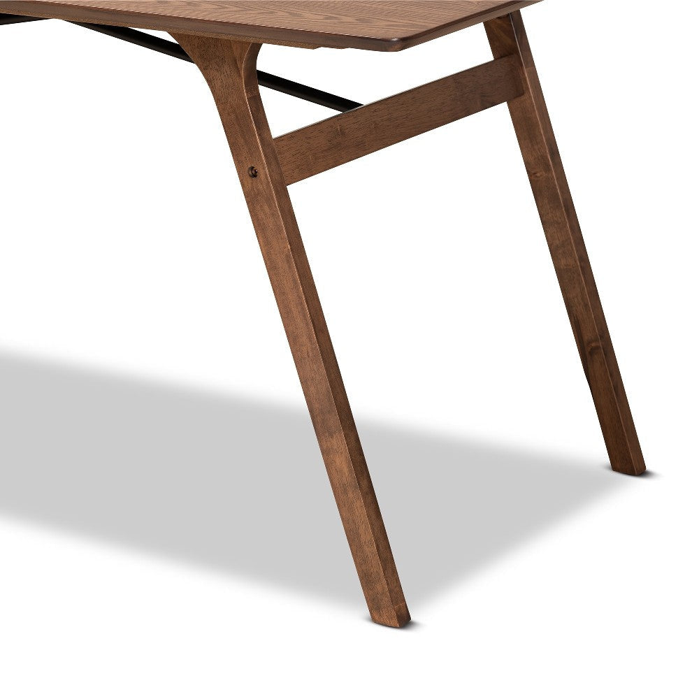 Baxton Studio Saxton Mid-Century Modern Transitional Walnut Brown Finished Wood Dining Table WHI-RDT347-Walnut-DT
