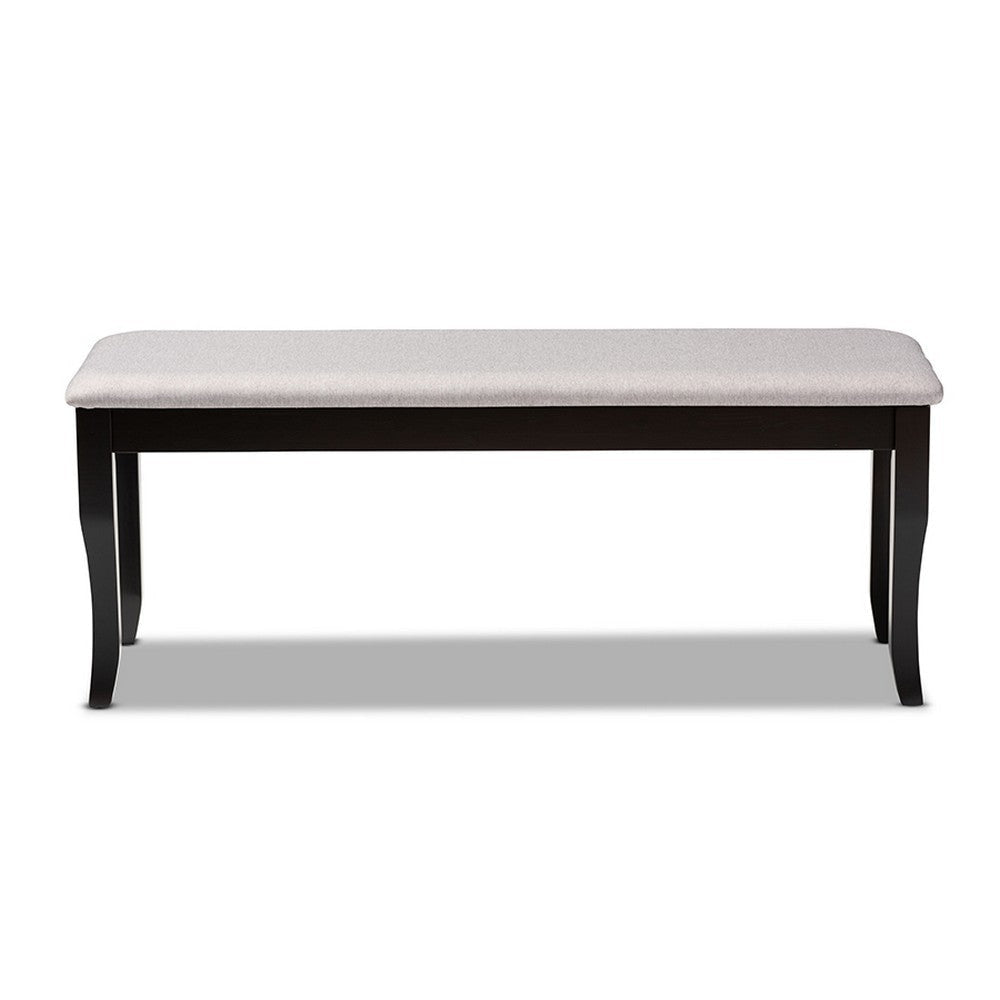 Baxton Studio Cornelie Modern and Contemporary Transitional Grey Fabric Upholstered and Dark Brown Finished Wood Dining Bench