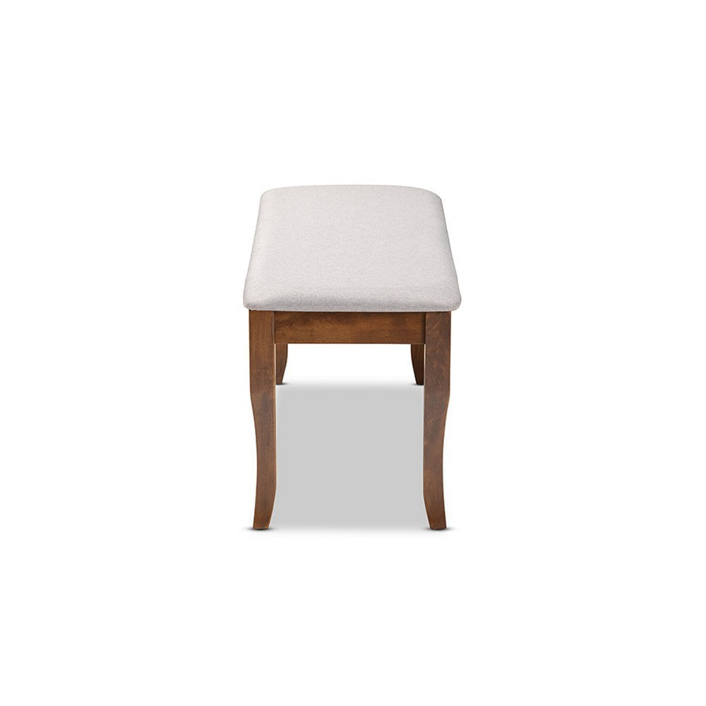 Baxton Studio Cornelie Modern and Contemporary Transitional Grey Fabric Upholstered and Walnut Brown Finished Wood Dining Bench