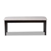 Baxton Studio Teresa Modern and Contemporary Transitional Grey Fabric Upholstered and Dark Brown Finished Wood Dining Bench