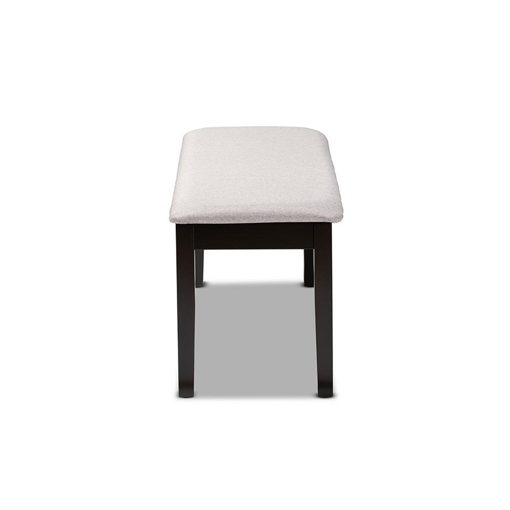Baxton Studio Teresa Modern and Contemporary Transitional Grey Fabric Upholstered and Dark Brown Finished Wood Dining Bench