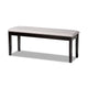 Baxton Studio Teresa Modern and Contemporary Transitional Grey Fabric Upholstered and Dark Brown Finished Wood Dining Bench