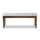 Baxton Studio Teresa Modern and Contemporary Transitional Grey Fabric Upholstered and Walnut Brown Finished Wood Dining Bench