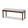 Baxton Studio Teresa Modern and Contemporary Transitional Grey Fabric Upholstered and Walnut Brown Finished Wood Dining Bench