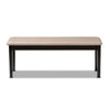 Baxton Studio Teresa Modern and Contemporary Transitional Sand Fabric Upholstered and Dark Brown Finished Wood Dining Bench