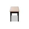 Baxton Studio Teresa Modern and Contemporary Transitional Sand Fabric Upholstered and Dark Brown Finished Wood Dining Bench