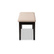 Baxton Studio Teresa Modern and Contemporary Transitional Sand Fabric Upholstered and Dark Brown Finished Wood Dining Bench